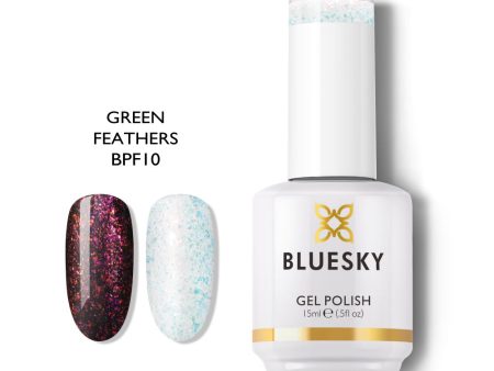 Bluesky Gel Polish Peacock Fashion Collection 15ml BPF10 GREEN FEATHERS Sale