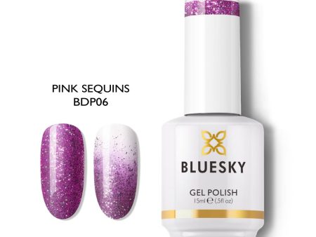 Bluesky Gel Polish Dazzling Platinum Collection 15ml BDP06 PINK SEQUINS Online Hot Sale