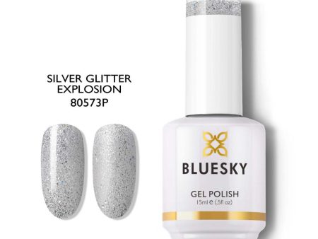 Bluesky Gel Polish 15ml 80573P SILVER GLITTER EXPLOSION For Cheap