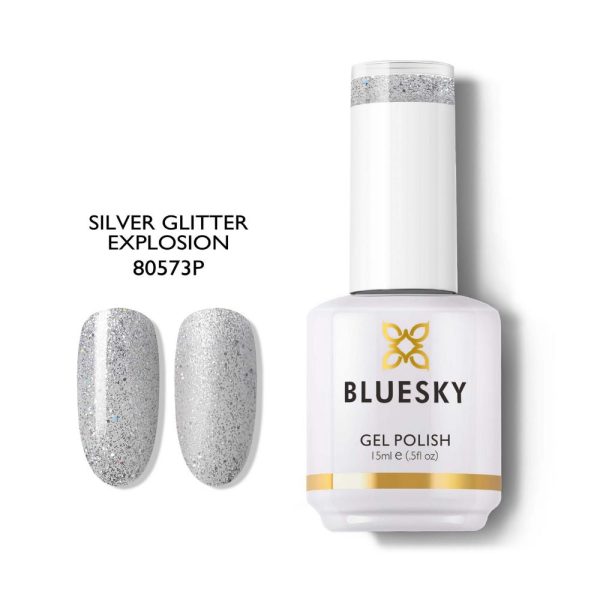 Bluesky Gel Polish 15ml 80573P SILVER GLITTER EXPLOSION For Cheap