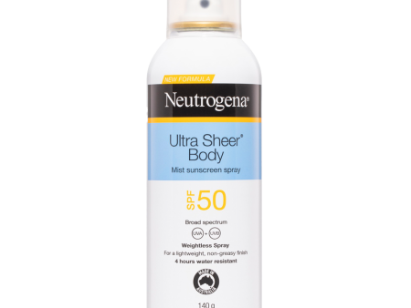 Neutrogena Ultra Sheer Body SPF 50 Mist Sunscreen Spray 140g Hot on Sale