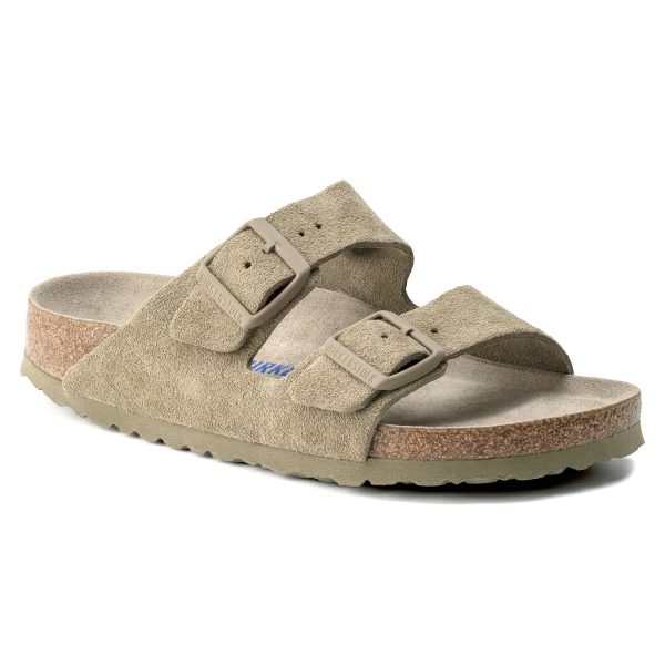 Birkenstock Arizona SFB VL Sandals - Faded Khaki Suede Online Hot Sale