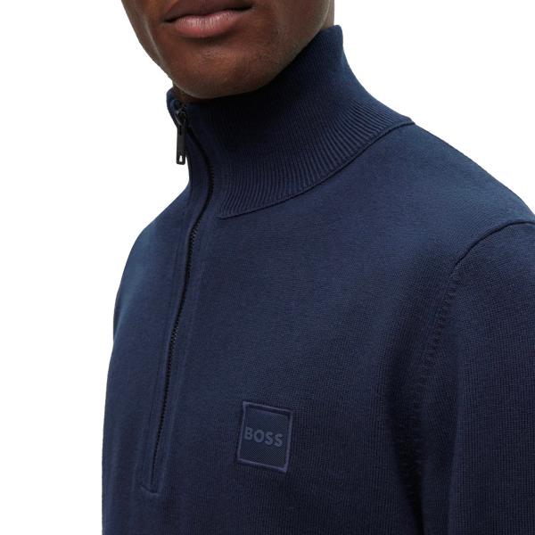 Boss Kanobix 1 4 Zip Knit - Navy For Discount