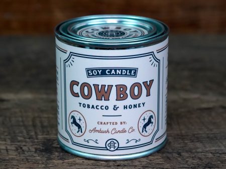 Ambush Candle Co. 8oz  Cowboy  Soy Candle - Tobacco   Honey For Sale