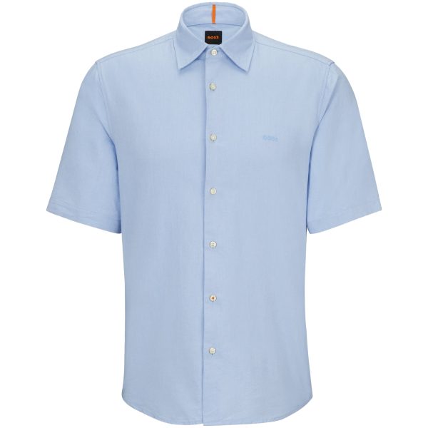 Boss Rash 2 Oxford Short Sleeve Shirt - Sky Blue For Sale