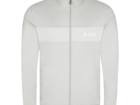 Boss Cotton Blend Full Zip Track Top - Light Grey Online