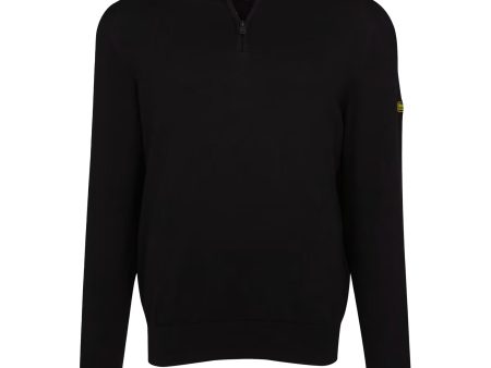 Barbour International Cotton Half Zip Knit - Black on Sale