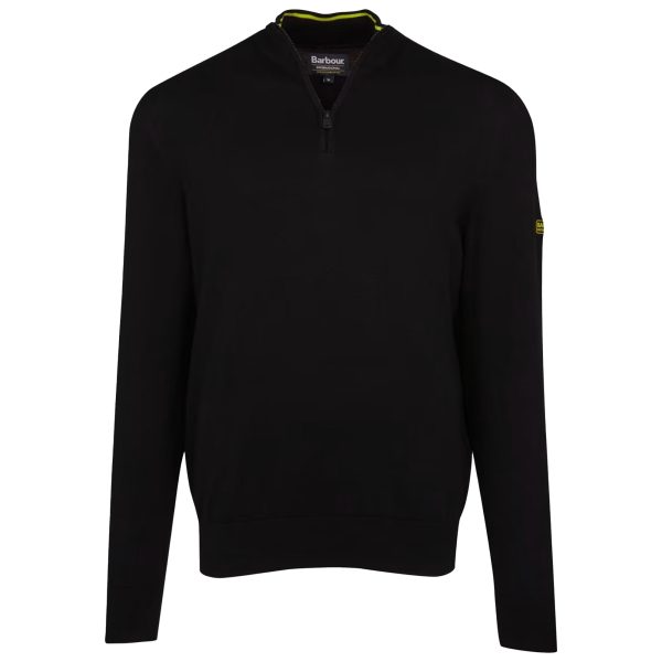 Barbour International Cotton Half Zip Knit - Black on Sale