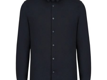 Armani Exchange Cotton Stretch Long Sleeve Shirt - Navy For Discount