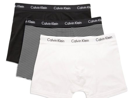 Calvin Klein Cotton Stretch Trunks - Black White Stripe Online Sale