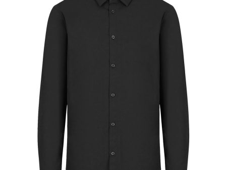 Armani Exchange Cotton Stretch Long Sleeve Shirt - Black For Cheap