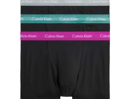 Calvin Klein Cotton Stretch Trunks - Wild Aster Grey Heather Arctic Green on Sale