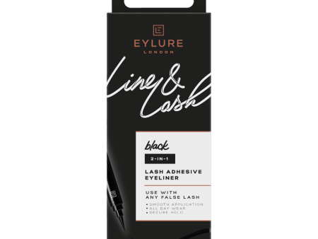 Eylure Line & Lash 2-in-1 Lash Adhesive Eyeliner 0.7ml BLACK Fashion