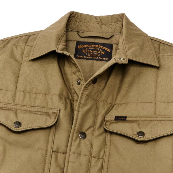 Filson Cover Cloth Quilted Jac-Shirt - Olive Drab Hot on Sale