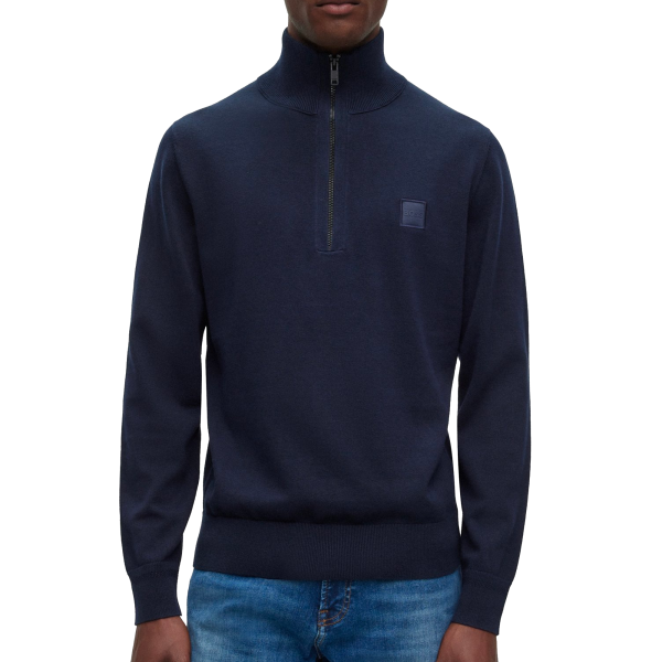 Boss Kanobix 1 4 Zip Knit - Navy For Discount