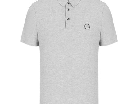 Armani Exchange Small Chest Logo Stretch Polo - Grey Marl Online Sale