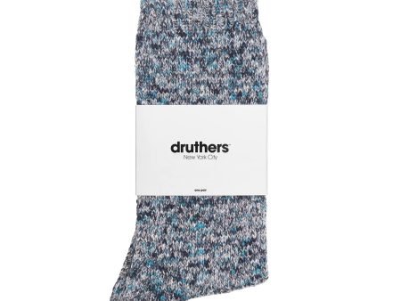 Druthers Recycled Melange Crew Socks - Blue Discount