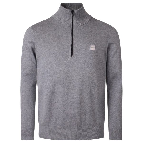 Boss Kanobix S Quarter Zip Knitted Sweater Discount