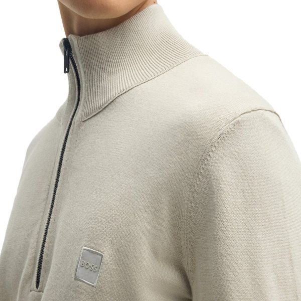 Boss Kanobix 1 4 Zip Knit - Beige For Discount