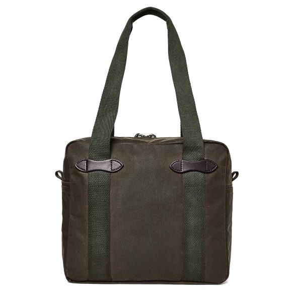 Filson Tin Cloth Tote Bag with Zipper - Otter Green For Cheap