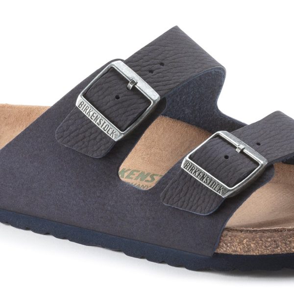 Birkenstock Arizona Vegan Micro Fibre Sandals - Desert Dust Indigo Blue Hot on Sale