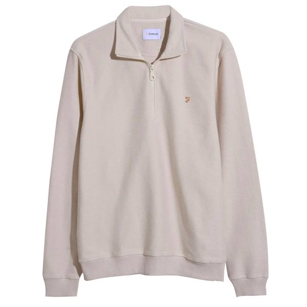 Farah Weah Twill 1 2 Zip Sweater - Fog Cheap