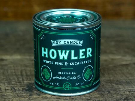 Ambush Candle Co. 8oz  Howler  Soy Candle - White Pine   Eucalyptus Fashion