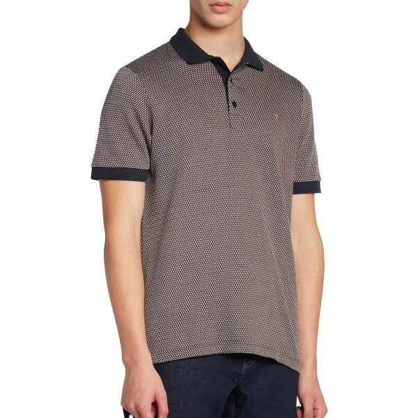 Farah Camden Jacquard Check Polo - True Navy Online Sale