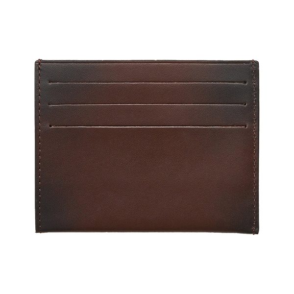 Calvin Klein Logo Leather Card Holder Wallet - Bitter Brown For Discount