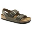 Birkenstock Milano FL Sandals - Faded Khaki Oiled Leather For Sale