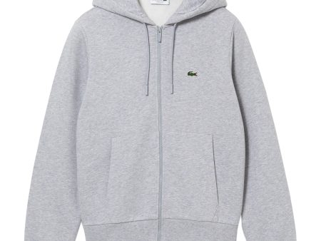 Lacoste Full Zip Hood SH9626 - Silver Hot on Sale