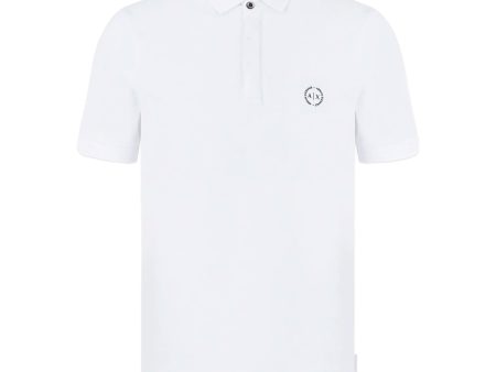 Armani Exchange 8NZF91 Textured Collar Polo - White Supply