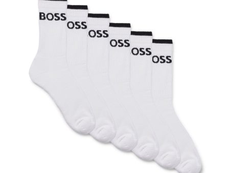 Boss 6 Pack QS Sport Socks - White For Discount