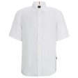 Boss Rash 2 Linen Short Sleeve Shirt - White on Sale