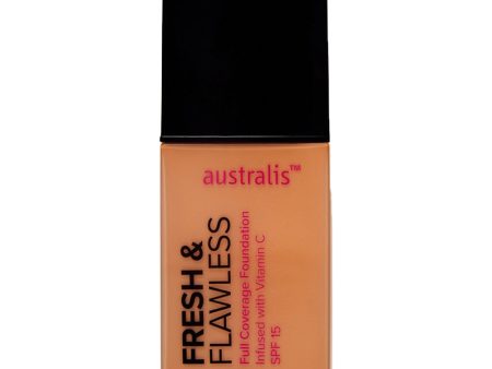 Australis Fresh & Flawless Full Coverage Foundation 30ml SUNKISSED Fashion