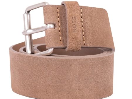 Boss Serge SD Suede Belt - Medium Beige Online Sale