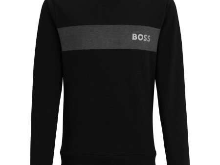 Boss Cotton Blend Crew Neck Sweat - Black Online now