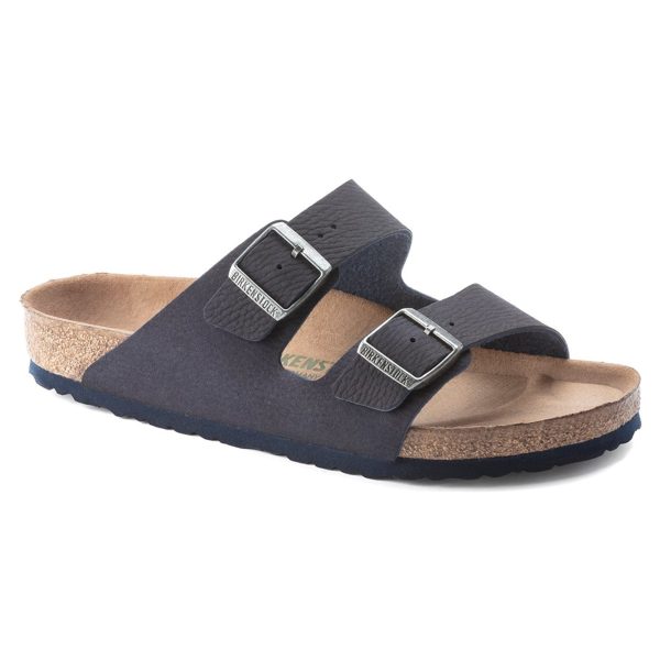 Birkenstock Arizona Vegan Micro Fibre Sandals - Desert Dust Indigo Blue Hot on Sale