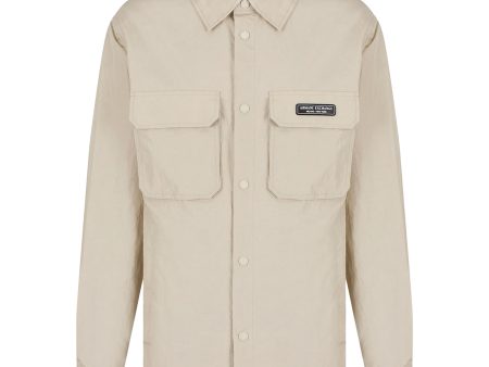 Armani Exchange Technical Nylon Overshirt - White Pepper For Cheap