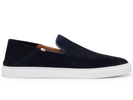 Boss Rey Slon Slip On Shoe - Dark Blue Suede Discount