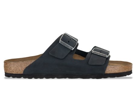 Birkenstock Arizona SFB Sandals - Black Oiled Leather Cheap