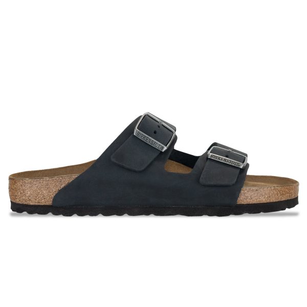 Birkenstock Arizona SFB Sandals - Black Oiled Leather Cheap