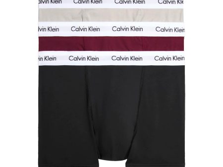 Calvin Klein Cotton Stretch Trunks - Black Burgundy Porpoise Discount