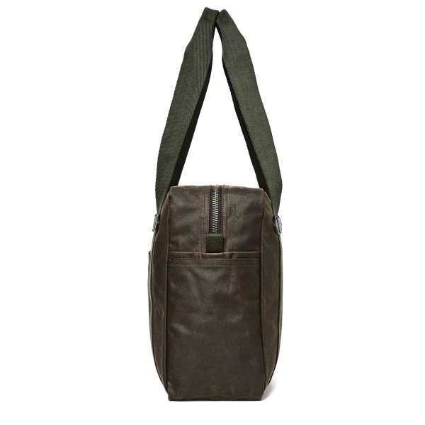 Filson Tin Cloth Tote Bag with Zipper - Otter Green For Cheap