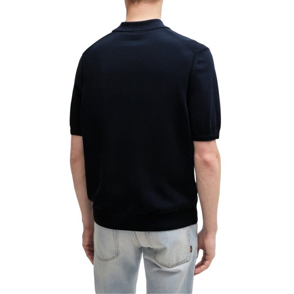 Boss Asac P Knitted Polo - Navy on Sale