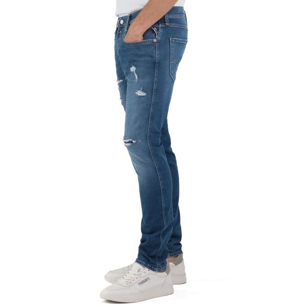 Replay Hyperflex Anbass Rip & Repair Slim Tapered Jeans Sale