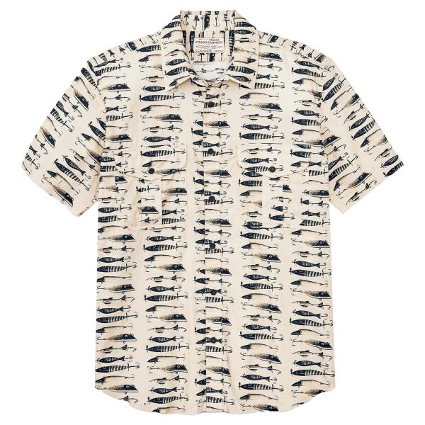 Filson Short Sleeve Washed Feather Cloth Shirt - Lures Natural Discount