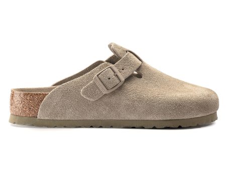 Birkenstock Boston SFB Sandals - Faded Khaki Suede For Cheap