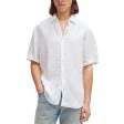 Boss Rash 2 Linen Short Sleeve Shirt - White on Sale