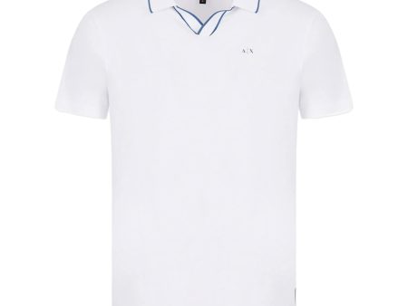 Armani Exchange 3RZFFC Open Neck Polo - White Fashion